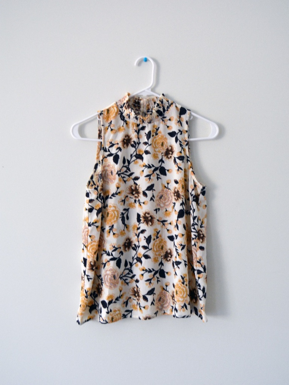 Floral Yellow Sleeveless Top